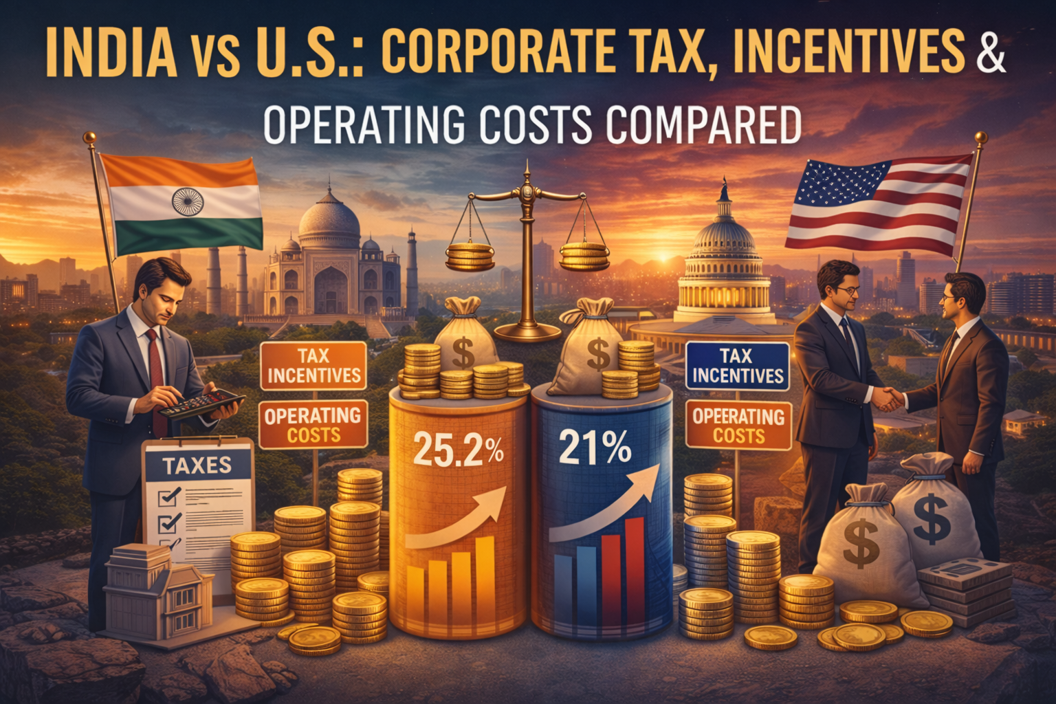 India vs U.S.: Corporate Tax, Incentives & Operating Costs Compared